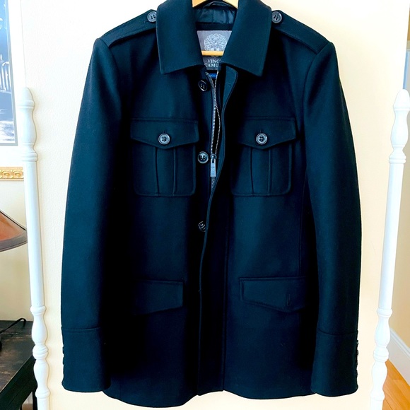 Vince Camuto Other - Vince Camuto Wool Double Breasted Black Pea Coat